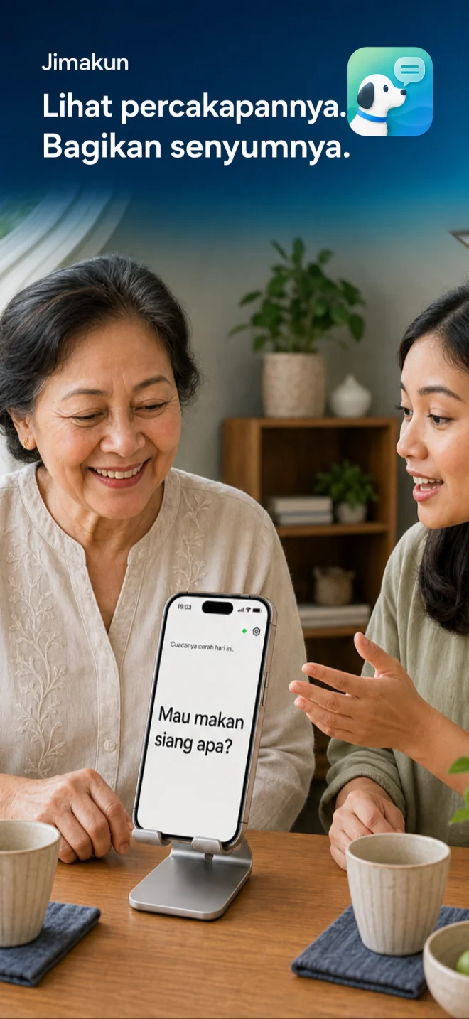 Tampilan aplikasi asli: Jimakun: Suara Jadi Teks Besar